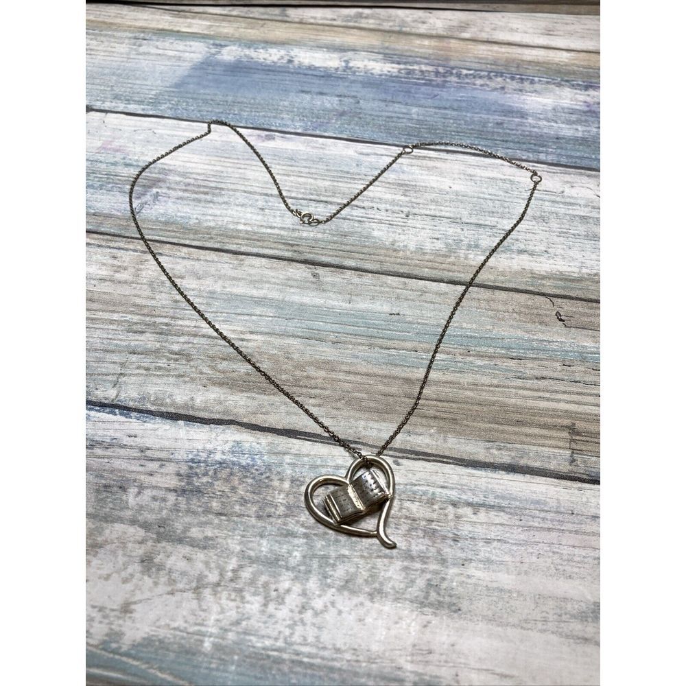 I Heart Books Sterling Silver 20" Chain Necklace Pendant - Picture 2 of 6